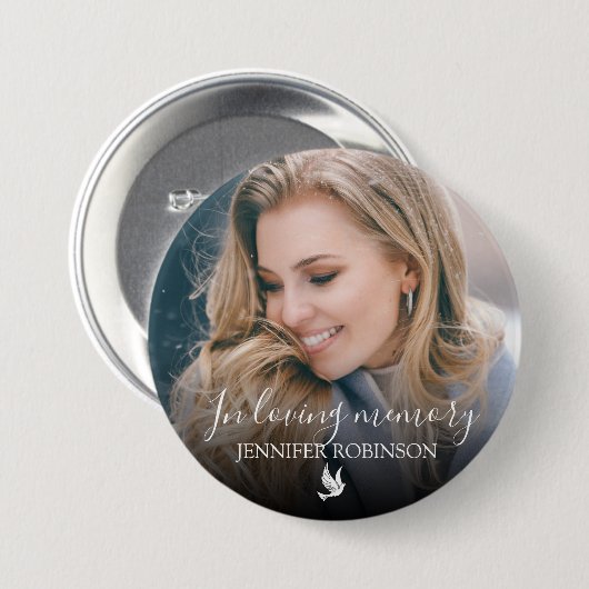 Minimalistisch im Love Memory Foto Button (Vorne & Hinten)