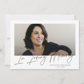 Minimalistisch in der liebenden Memory Memorial Fo Einladung (Vorderseite)