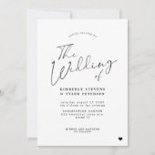 Minimalistisch in einer einzigen Schwarz-weißen Ho Einladung (Vorderseite)