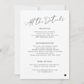 Minimalistisch in einer einzigen Schwarz-weißen Ho Einladung (Rückseite)