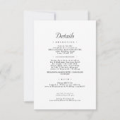 Minimalistisch in einer modernen Hochzeit Einladung (Rückseite)