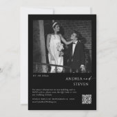 Minimalistisch in einer Schwarzen Hochzeit Einladung (Rückseite)