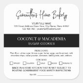 Minimalistisch in einer Zuhause hergestellte Zutat Quadratischer Aufkleber (Vorderseite)