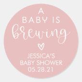 Minimalistisch ist ein Baby, das Baby Dusche Gefäl Runder Aufkleber (Vorderseite)