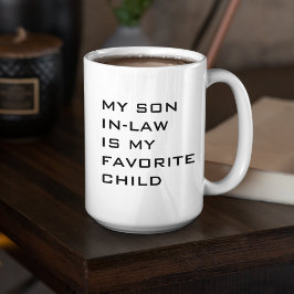 Minimalistisch ist mein Sohn im Gesetz mein Liebli Zweifarbige Tasse