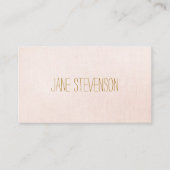 Minimalistisch ist Sweet Light Pink Linen Look Visitenkarte (Vorderseite)
