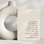 Minimalistisch Ivory Ecru Black Elegante Moderne H Einladung<br><div class="desc">Minimalistisch Ivory Ecru Black Elegante Moderne Hochzeitsfeier Einladung</div>