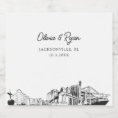 Minimalistisch Jacksonville Wedding Custom Alkoholflaschenetikett (Einzelnes Label)
