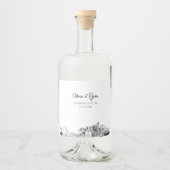 Minimalistisch Jacksonville Wedding Custom Alkoholflaschenetikett (Vorderseite)