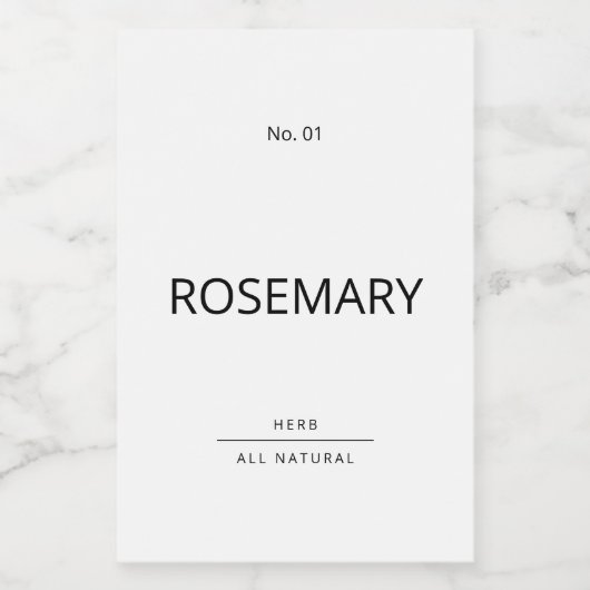 Minimalistisch Jar Lebensmitteletikett (Einzelnes Label)