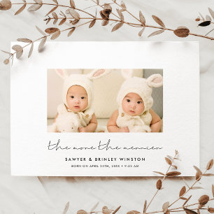 Minimalistisch Je mehr die besseren Zwillinge Foto Ankündigung