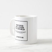 Minimalistisch John 3:16 Bible Verse Tasse (Vorderseite Links)