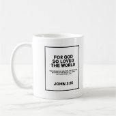 Minimalistisch John 3:16 Bible Verse Tasse (Links)