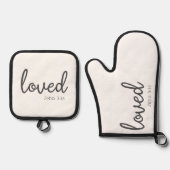 Minimalistisch John 3:16 Liebe Ofenhandschuh & Topflappen-Set (Vorderseite)