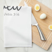 Minimalistisch John 3:16 liebte Geschirrtuch (Viertel Falte)