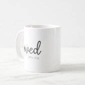 Minimalistisch John 3:16 liebte Kaffeetasse (Vorderseite Links)