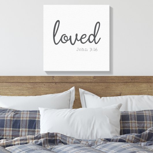 Minimalistisch John 3:16 liebte Leinwanddruck (Insitu (Schlafzimmer))