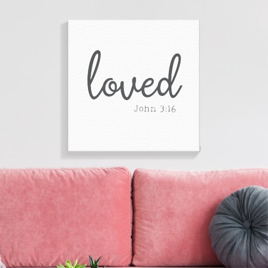 Minimalistisch John 3:16 liebte Leinwanddruck (Insitu (Wohnzimmer))