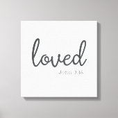 Minimalistisch John 3:16 liebte Leinwanddruck (Vorderseite)