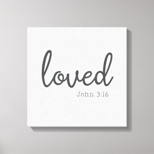 Minimalistisch John 3:16 liebte Leinwanddruck (Vorderseite)
