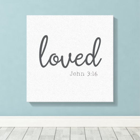 Minimalistisch John 3:16 liebte Leinwanddruck (Insitu (Holzboden))