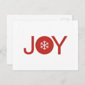 Minimalistisch Joy Christmas Postcard Postkarte (Vorne/Hinten)