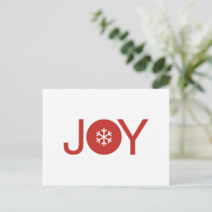Minimalistisch Joy Christmas Postcard Postkarte