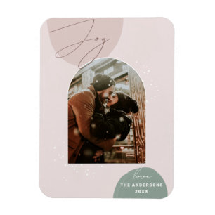 Minimalistisch Joy Holiday Foto   Moderne Weihnach Magnet