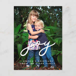 Minimalistisch Joy Holiday Foto Postkarte