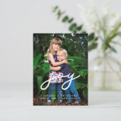 Minimalistisch Joy Holiday Foto Postkarte (Stehend Vorderseite)