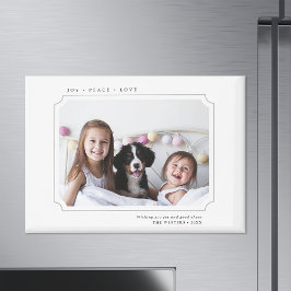 Minimalistisch Joy Peace Liebe Weihnachten Foto Magnet