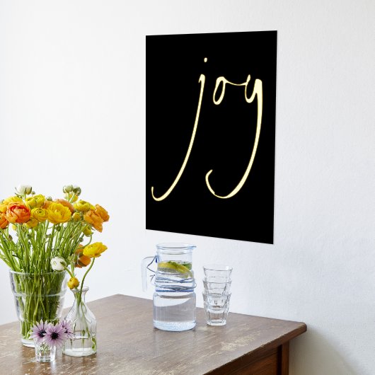 Minimalistisch Joy Script Black Real Foil Prints Foliendrucke (Ablage(Küche))
