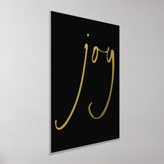Minimalistisch Joy Script Black Real Foil Prints Foliendrucke (Ablage )