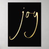 Minimalistisch Joy Script Black Real Foil Prints Foliendrucke (Vorderseite)