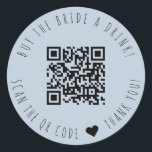 Minimalistisch kaufen die Braut einen trinken QR-C Runder Aufkleber<br><div class="desc">Modernes und elegantes Design bedruckt Minimalistisch Kaufen Sie The Bride A Drink QR Code Round Aufkleber,  die mit Ihrem Text angepasst werden können. Bitte klicken Sie auf den Button "Anpassen" und verwenden Sie unser Designwerkzeug,  um diese Vorlage zu ändern. Karo im Grafikdesign-Store für andere Produkte,  die diesem Design entsprechen!</div>