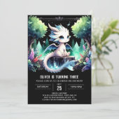 Minimalistisch Kids Dragon Birthday Einladung (Stehend Vorderseite)