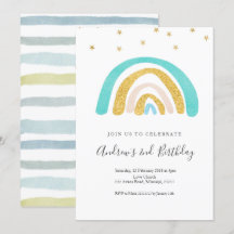 Minimalistisch Kid's Regenbogen Geburtstag für Jun