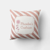 Minimalistisch Kids Rose Gold Streifen anpassbar Kissen (Rückseite)
