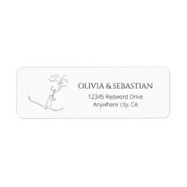 Minimalistisch Kissing Couple Wedding Rücksendeadr