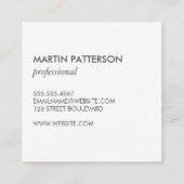 Minimalistisch / Klammer verziert (blau) Quadratische Visitenkarte (Rückseite)