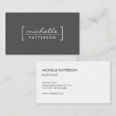 Minimalistisch / Klammer verziert (grau) Visitenkarte (Vorne/Hinten)