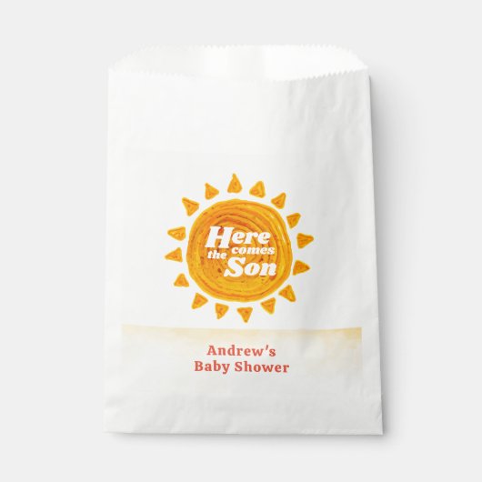 Minimalistisch kommt die Babydusche von Son Boho Geschenktütchen (Vorderseite)