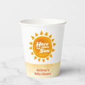 Minimalistisch kommt die Babydusche von Son Boho Pappbecher (Rückseite)