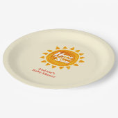 Minimalistisch kommt die Babydusche von Son Boho Pappteller (Schrägansicht)