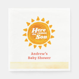 Minimalistisch kommt die Babydusche von Son Boho Serviette