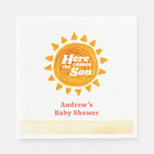 Minimalistisch kommt die Babydusche von Son Boho Serviette