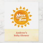 Minimalistisch kommt die Babydusche von Son Boho Weinetikett (Einzelnes Label)