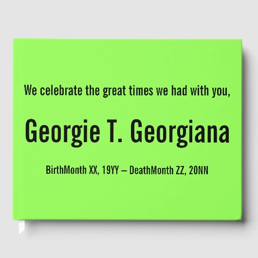 Minimalistisch & konservativ Begräbnisbuch Gästebuch (Vorderseite)