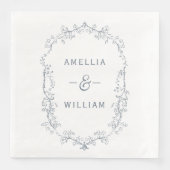 Minimalistisch-Kranz-Hochzeitspapier Napkin Serviette (Vorderseite)