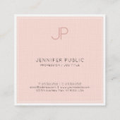 Minimalistisch kreativ Monogram Trendy Pink Luxury Quadratische Visitenkarte (Rückseite)
